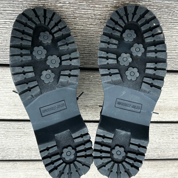 Sincerely Jules Burgundy Combat Moto Boots Lace & Zip Up Size 6.5 - Picture 10 of 12